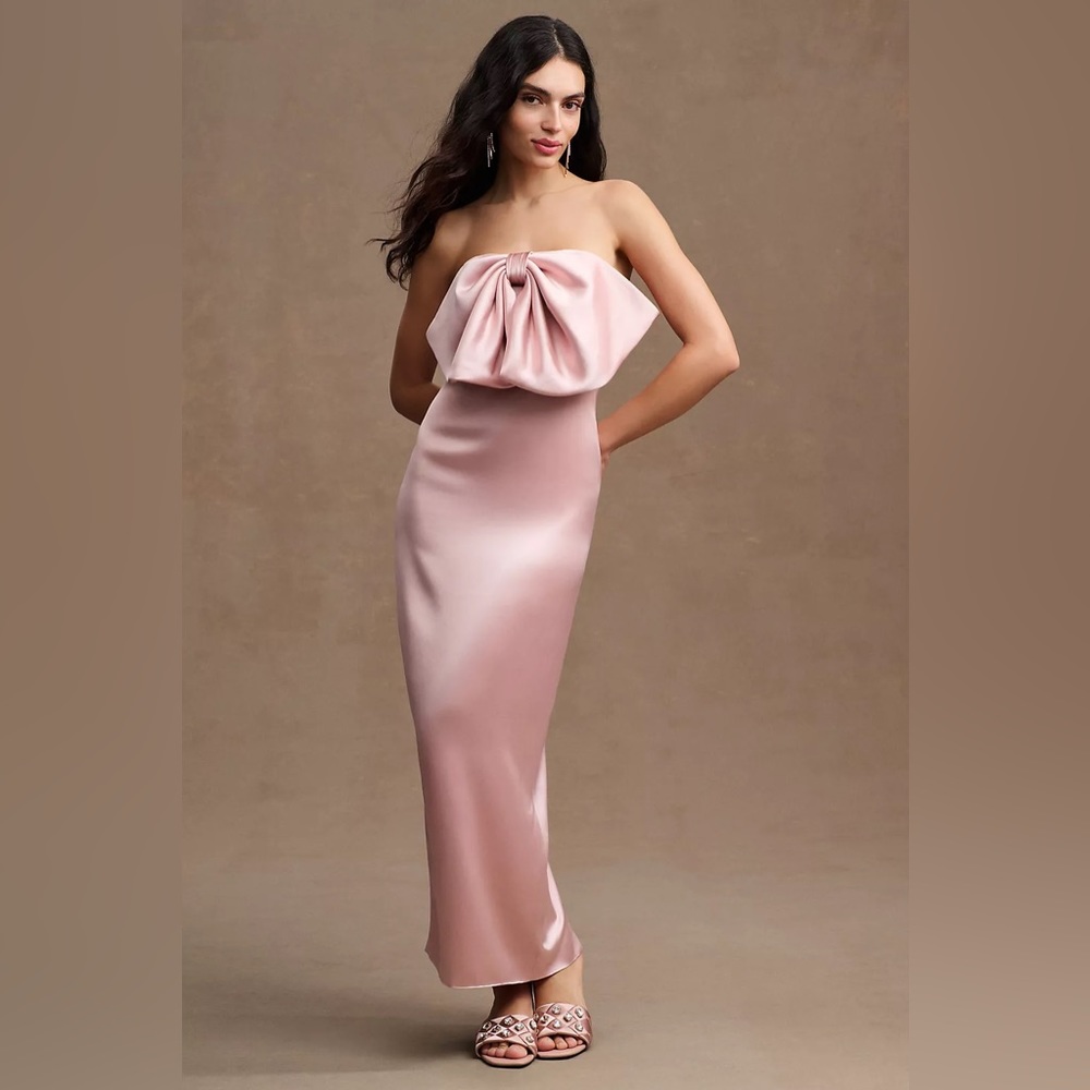 COPY - Ronny Kobo midi satin bow dress- never been work. NWT from ANTHROPOLGIE